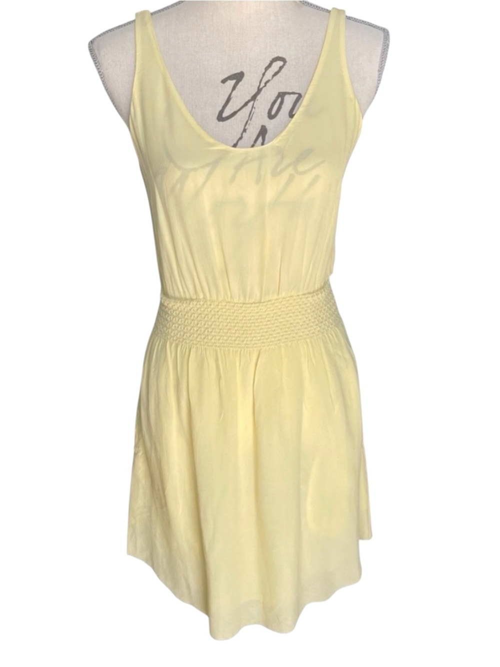 Aritzia Babaton Silk Pale Yellow Sleeveless Blythe Dress (XS)